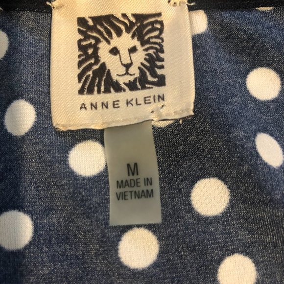 Anne Klein BLACK White Polka Dot Sleeveless Pullover Top NEW NWT - Size M - Picture 4 of 5